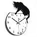 Produktbild FEITONG Einzigartige Katze Spiegel Schwarz Wanduhr Modern Home Decor Uhr Wandtattoo (B)