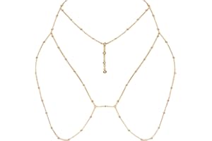 NOKDAL Chaine de Corps Mode Bijoux de Corps Chaine de Ventre Cristal Chaine Corps Femme Sexy Chaînes de Taille Bikini Harnais Corps Body Chain Jewelry Chaine Soutien Gorge pour Femmes et Filles