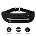 Produktbild Hüfttasche Sport Bauchtasche, Wasserdicht Gürteltasche für Spaziergang Joggen Fitnessstudio Flache für Damen und Herren,SMAtech Schwarz Laufgürtel Lauftasche mit Kopfhörer Loch für Handys 5,5/6 Zoll wie Iphone X/8Plus/7Plus/6S/6,Galaxy S7 EDGE/ Galaxy S8/S7/A5