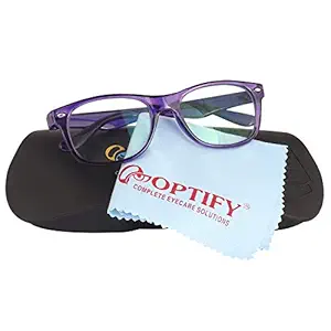 Optify Blue Light Blocking Glasses for Kid Wayfare UV Protection Computer Eyewear Zero Power Lens Age 5-12 Years(Purple)