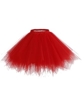 Bridesmay Tutu Damenrock Tüllrock 50er Kurz Ballet Tanzkleid Unterkleid Cosplay Crinoline Petticoat für Rockabilly...