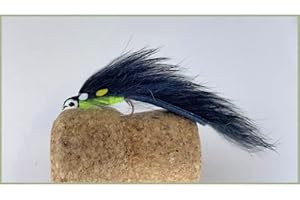 TROUTFLIESUK Zonker Trout Flies, 6 Pack Black JC Zonkers, Size 10, For Fly Fishing