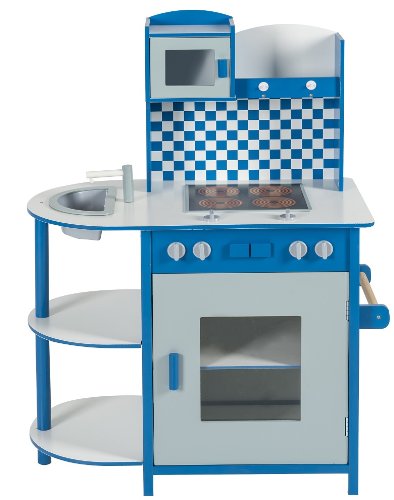 Preisvergleich Produktbild Impag® Kinderküche Spielküche Holzküche 100 x 70 x 40 cm Quadro (Blau)