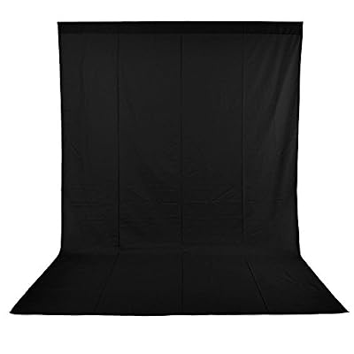 Neewer 6x9 ft/ 1.8x2.8m Photo Studio 100% Mousseline Pure Pliant Toile de Fond pour Photographie, Vidéo et Télévision (Noir)