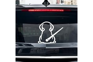 Leniutor Adesivo tergicristallo per finestrino posteriore, divertente cucciolo che ondeggia coda posteriore per auto riflettente 3D Laser Animali auto Sticker Decor 22,4 x 26,9 cm