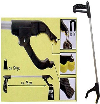 2 Greifzangen, Müllzangen, Greifer, Greifhilfen, Zangen aus Alu mit Magnet - 2