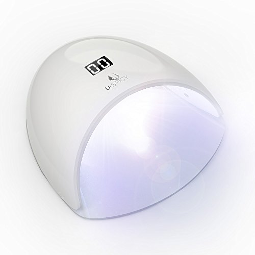 Nageltrockner Uspicy 24W Weißlicht LED für alle Gel-Polituren – UV, LED, Gel Farben, intuitive Finger Platzierung, 50.000 Stunden Nutzung, LCD-Anzeige, automatischer Sensor