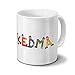 Produktbild Tasse mit Namen Kedma - Motiv Holzbuchstaben - Namenstasse, Kaffeebecher, Mug, Becher, Kaffeetasse - Farbe Weiß