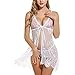 Produktbild Produp Frauen Mode Sexy Dessous Babydoll G-String Plus Größe Spitzendruck Nachtwäsche Unterwäsche Sexy Babydoll Spitze Bogen Nachtwäsche