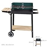 Medidas: 53 x 32 cm.Peso: 6 Kg.Con 2 ruedas.Grill cromado ajustable.