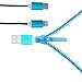 Produktbild Mobilefox 2 in 1 Reißverschluss Ladekabel Micro USB + Lightning Anschluss für Microsoft Lumia 540/550/635/640/640 XL/830/1520/1020 Blau Datenkabel