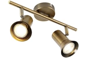QAZQA Moderno Foco techo bronce giratorio e inclinable - KARIN 2 Metálica Alargada Adecuado para LED Max. 2 x 35 Watt