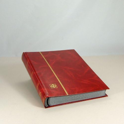Lighthouse Hardcover Stamp Album Stockbook With 64 Black Pages, Red, LS4/32 by Lighthouse
