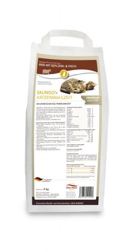 Preisvergleich Produktbild SALiNGO Katzenfutter trocken, Rind, Geflügel und Fisch, 2kg