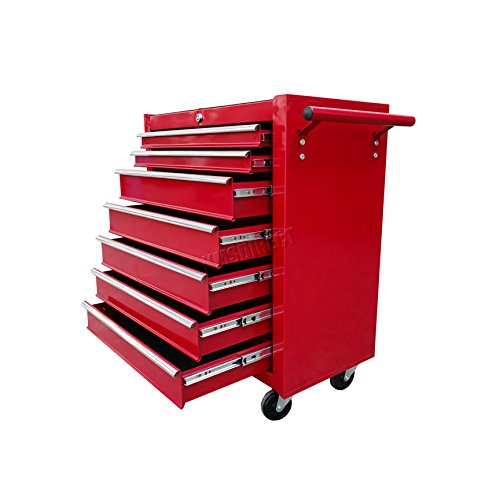 Preisvergleich Produktbild FoxHunter Metall-Werkzeugbox; Mobiler Aufbewahrungsschrank; rot, TBM02.