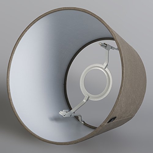 QAZQA Leinen Lampenschirm 25cm rund DS E27 leinen taupe , Rund konisch Schirm Pendelleuchte, Schirm Stehleuchte, - 5