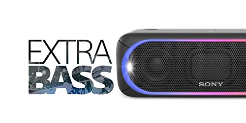 Sony SRS-XB30B - Altavoz inal  mbrico port  til  Bluetooth  NFC  Extra Bass  24h de bater  a  Wireless Party Chain  luz Lineal  Flash estrobosc  pico  Color Negro