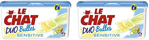 Preisvergleich Produktbild Le Chat Sensitive Waschmittel, 32 Einzeldosen, 2 Pack