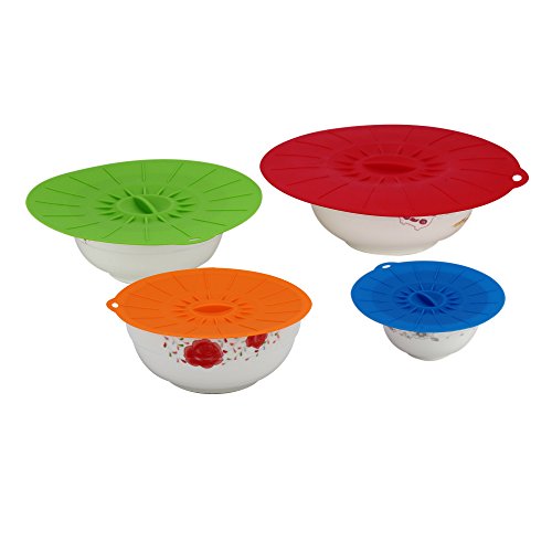 Tenn Well 4 Stück Silikon Deckel Set, Silikon Deckel Fuer Küche - 3