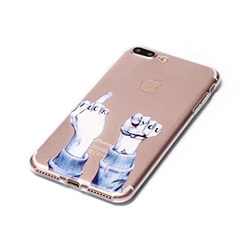 Iphone 7 plus hülle case DaYanGeGe TPU Softshell Case weiches Silikon TPU, weiche Textur Rundum-Schutz, atmosphäre buntes natürliches Muster Transparent Softshell, ansprechend modisch Kratzfest Anti-schmutzig rutschfest und reißfest–FUCK YOU - 2