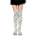 Produktbild No Soy Como Tu Hohe Socken Women Thigh High Socks Over Knee Red Green Blue Stripes Lines Extra Long Tube Dress Legging Slim Look