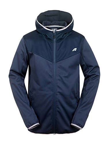 aparso Herren Softshell Jacke bergangsjacke mit Kapuze (L, Navy)