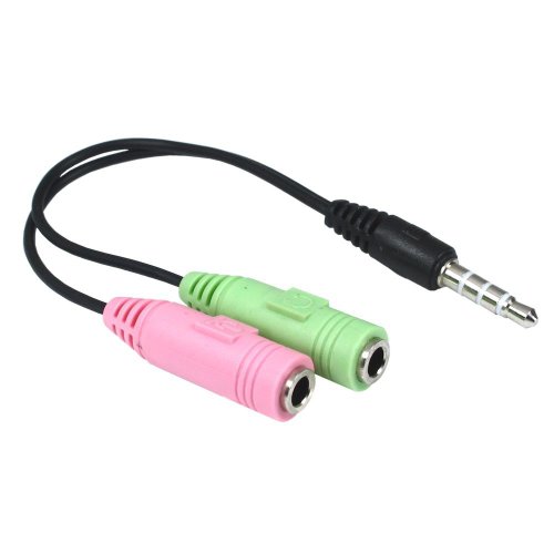 Audiokabel PC-Headset zu iPhone, PC, Tablet-PC - 2x 3,5mm Klinken-Buchse auf 3,5mm Klinken-Stecker - Stereo - 15cm