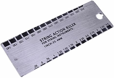 MIni Stainless Steel Guitar String Action Gauge Ruler Guitar Set Up Tool Measuring Kit for Electric Guitar,Bass,MusicOne