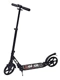 Bibee Pump - Trottinette adulte adolescent grande roue pliable avec béquille et suspension - Hauteur du guidon ajustable et réflecteur arrière sur garde boue