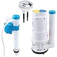 T Tulead Toilet Dual Flush Valve,Fill Valve,Push Button, One Piece Toilet Repair Kit, for Ceramic Dia. 2.56"-2.75", for 10"-12" Toilet Tank, Thread Dia 0.8-Inch