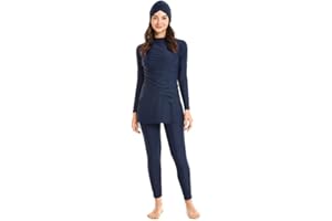 IBTOM CASTLE Burkini Swimwear for Ladies Women 3 Pieces Muslim Modest Swimsuit Full Cover Long Sleeve Swimming Top Pants Hijab Islamic Swimming Costume Rush Guard Beachwear Clothes