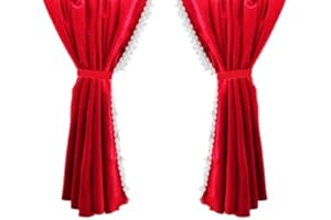 VNVIS 2 pièce Gauche et Droit Rideaux Rouge + décoration pour Camion Scania R S G V8 L P série, Man TGX TGA TGL TGS TGM TGE, DAF CF XG XF LF, Longueur Totale 480cm