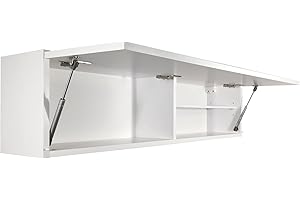 Milionmeblicom Mobilietto Pensile da Bagno Laura Salvaspazio Mobile da Parete Sospeso Armadietto Pieghevole con Apertura Telescopica Mobilietti con Ripiano, Bianco Opaco, 30 x 120 x 23 cm