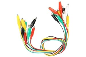 HILILAND Pinces Crocodiles Câbles, 10pcs 5 couleurs Câbles à Pince Crocodile Test de Fil à Double Extrémité 50cm Pinces Crocodile Ensemble