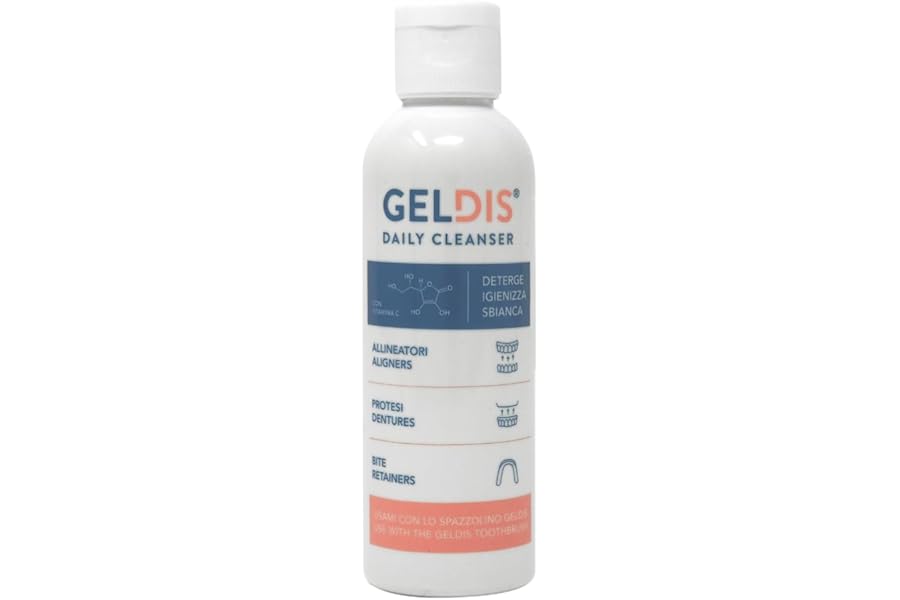 GELDIS® Daily Cleanser – Geldis Sanitising Gel for Daily Hygiene of Transparent Masks Orthodontic Appliances Dentures and Bite (100 ml, 1 Piece)
