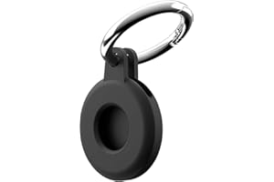 Msagkah Funda de Silicona AirTag con Llavero, Cubierta de Soporte de Rastreador GPS AirTag, Cubierta Protectora Antiarañazos para Apple Airtag (Negro)
