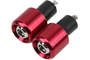 CALIWILL 7/8 Inch 22mm?Motorcycle Handlebar Ends Plug??Motorcycle Handlebar Ends Plug Grip Weights Anti Vibration 2 PCS(Red)