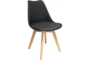 JUMI Esszimmerstuhl Oslo - Esszimmerstühle mit Kissen - Stühle zum Wohnzimmer Esszimmer - Bürostuhl ohne Armlehne - Holzbeine - Samt - Schwarz