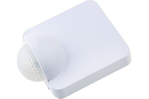 HUBER Motion 80 - Detector de movimiento por infrarrojos (180°, IP65, 230 V, apto para LED, sensor de movimiento, para superficie), color blanco