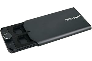 PROfezzion Memory Card Holder Case, Custodia per Schede di Memoria in Lega Supporto Sottile per 4 x CFexpress tipo A +8 x Micro SD/SDHC/SDXC/TF per Archiviazione con Cordino, Verde Scuro