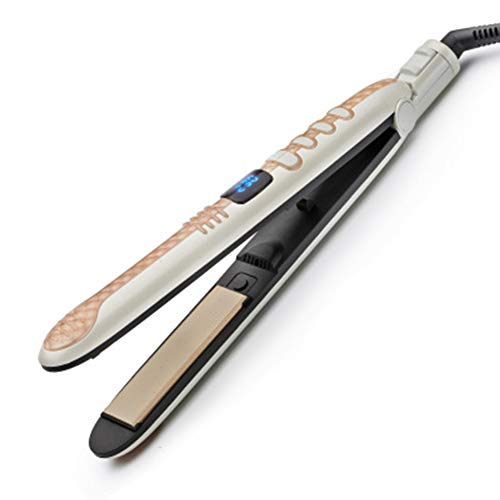 Professional Hair Straighteners UK 230 Digital LCD Titanium Anti Frizz Hair Styler Dual Voltage Auto Off Ivory 