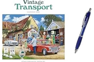 BARCODE BARGAINS Trevor Mitchell Nostalgic Art Calendar Collection – 2026 Vintage Wall & Slim Calendars, Countryside Transport, Golden Days WITH LIMITED EDITION MY DIARY PEN (Vintage Transport Wall Calendar)
