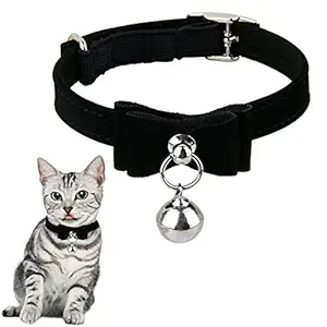 Electomania Bowknot Bells Pet Cat Collar Adjustable Small Cat Collars Bow Tie Necklace Non - Collar Necklaces Necklace Small with Bells (Black)