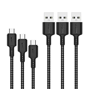 oraimo Braid- Triple 3 Pack 1.5m Nylon Braided 2.1A Charging Micro USB Cable
