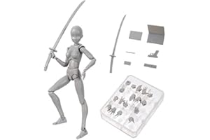 AXXHOTHO Action Figures Body-Kun DX & Body-Chan DX PVC Figur Modellzeichnung für S H Figuarts mit Box für Künstler (Grau, Weiblich)