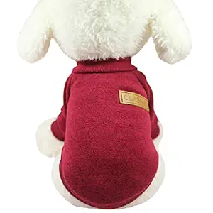 Fashion Focus On Pet Dog Clothes Knitwear Dog Sweater Soft Thickening Warm Pup Dogs Shirt Winter Puppy Sweater for Dogs (Medium, Wine)