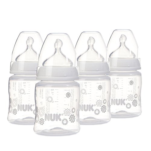 NUK First Choice+ 150ml Bottle with Size 1 Silicone Teat (0-6m) 4 Pack
