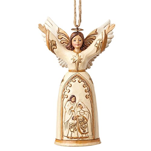 Heartwood Creek Ivory and Gold Nativity Angel Hanging Ornament, Multi-Colour