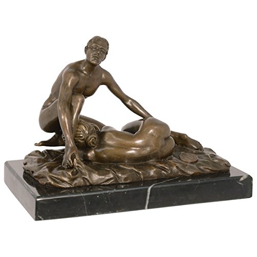 Decobay.eu Liebespaar Erotika Akt Kunst Erotisch Bronze Liebesakt 69er Position Hot Oral Figuren Mann und Frau Neu H: 12,7cm