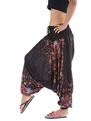 Premium Ladies Baggy Trousers - Floral 